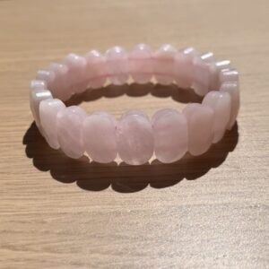 Pulsera Cuarzo Rosa de Óvalos Facetados