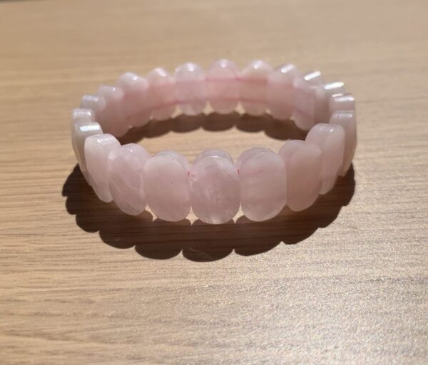 Pulsera Cuarzo Rosa de Óvalos Facetados