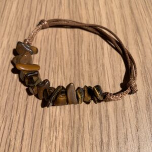 Pulsera de Ojo de Tigre barroca de algodón encerado