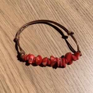 Pulsera de Coral Bambú Barroca de algodón encerado