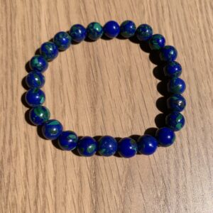 Pulsera de Azurita con Malaquita bola de 8mm