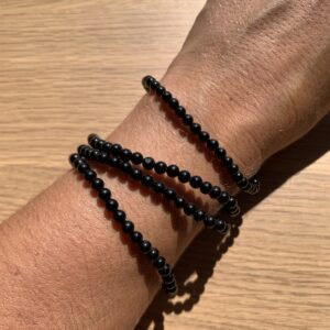 Pulsera de Turmalina Negra bola 4mm