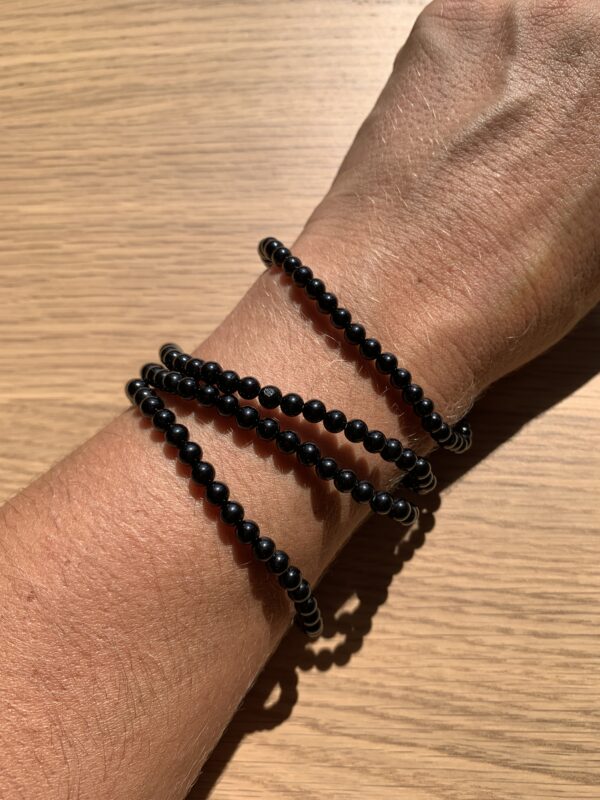 Pulsera de Turmalina Negra bola 4mm